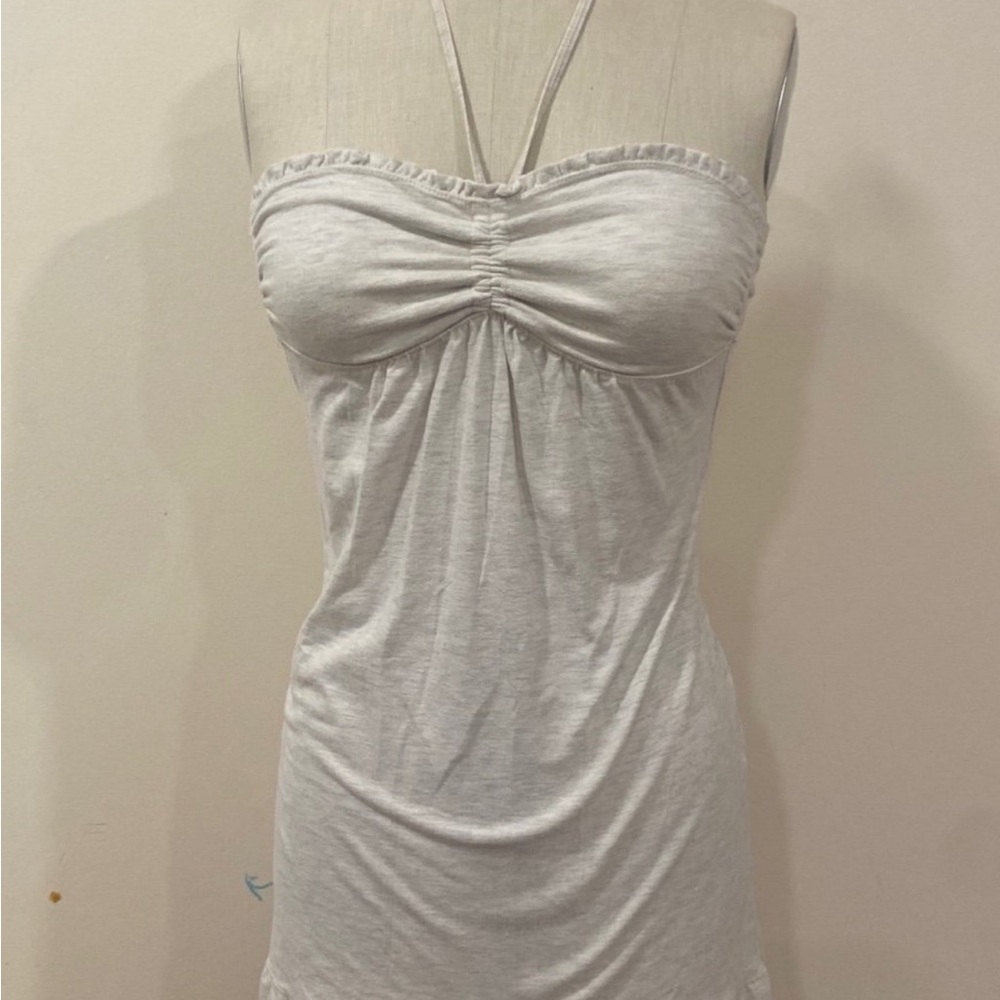 Y2k vintage Abercrombie & Fitch Light Gray halter dress.